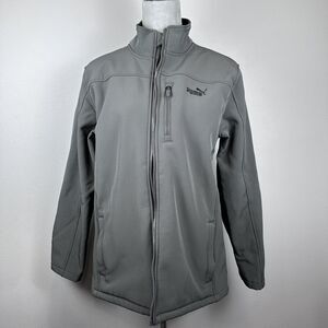 PUMA Sport Lifestyle￼ Grey Zipper Jacket Boys Sz XL Fleece Polyester